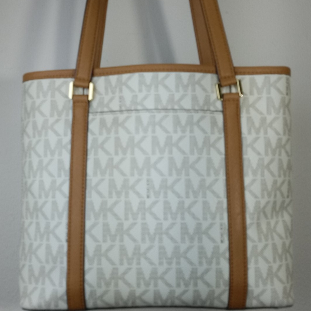 Michael Kors Bag Jet Set Tote Vanilla Acorn Coated - Picture 3 of 8